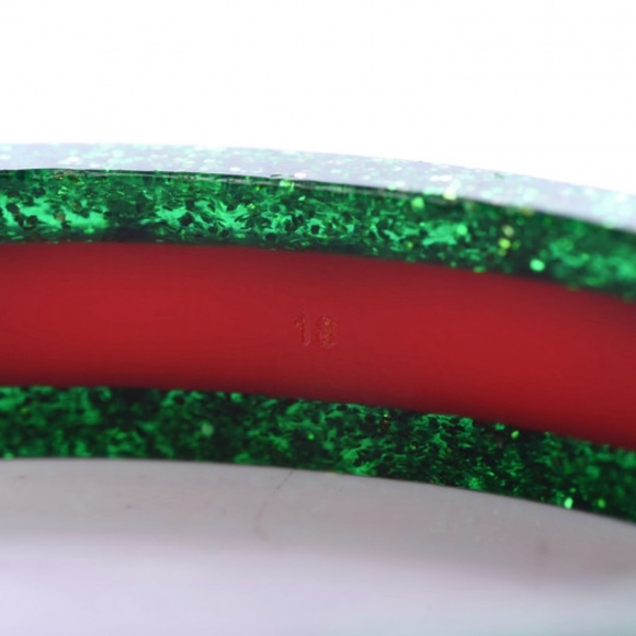 GUCCI Crystal Web Cuff 18 Green Red - Picture 4 of 5